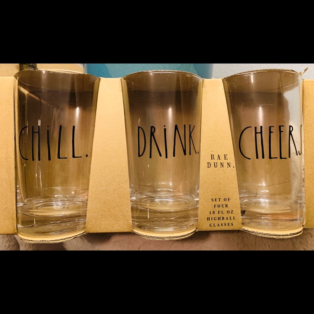 NWT Rae Dunn Highball/whatever glasses.